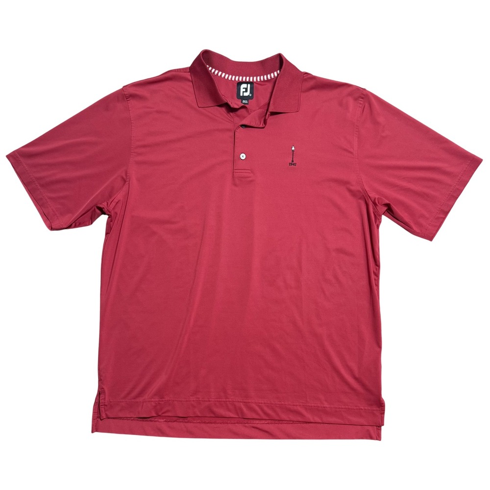 FootJoy Polo Shirt Mens Large Red Performance Stretch Golf Short Sleeve FJ Logo
